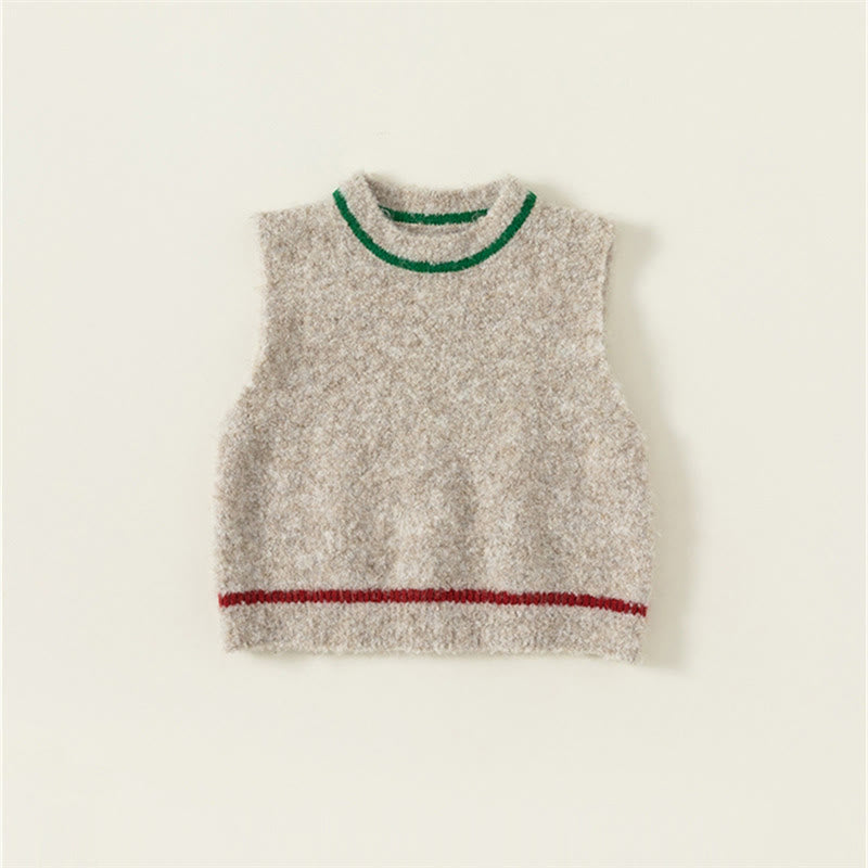 Toddler Knitted Khaki Vest