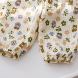 Toddler Girl Bear Flower Heart Pants