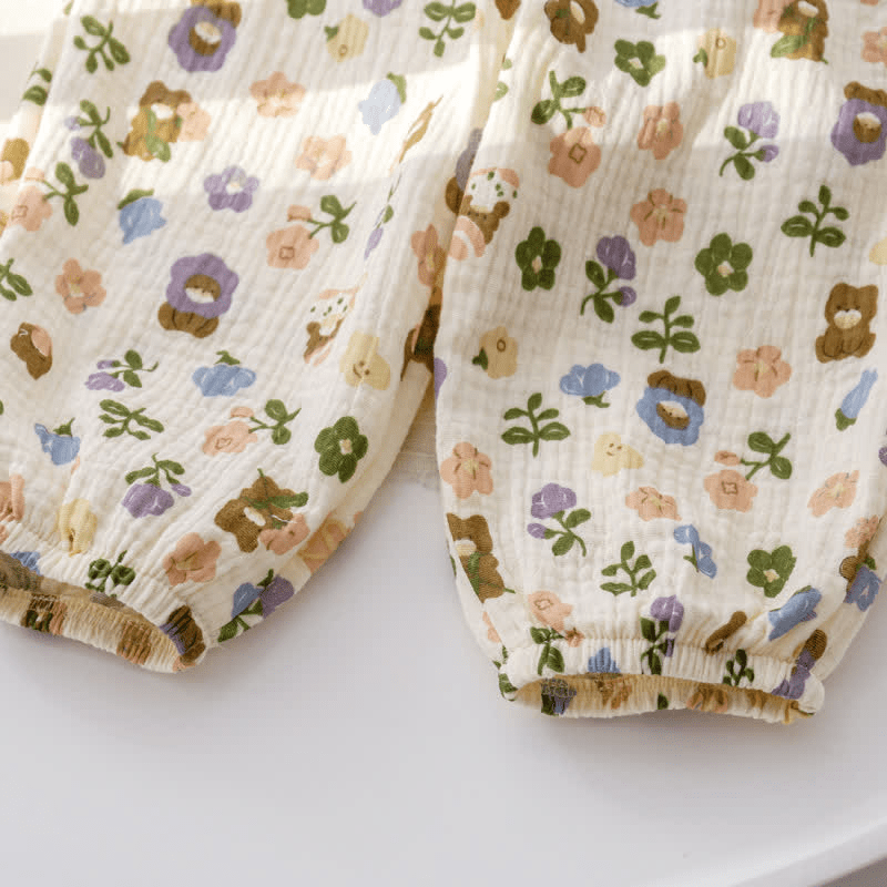 Toddler Girl Bear Flower Heart Pants