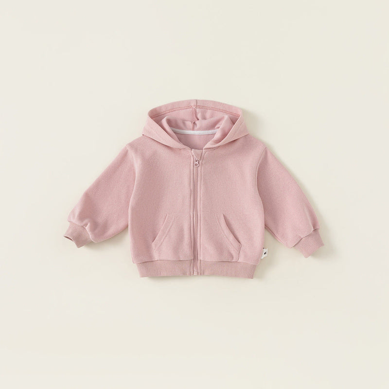 Toddler Casual Loose Solid Color Hooded Zipper Coat