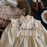 Toddler Girl Stringy Selvedge Retro Style Floral Dress