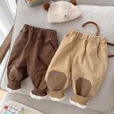 Baby Toddler Fleece Lined Patch Jogger Pants