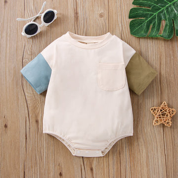 Baby Contrast Sleeve Casual Bodysuit