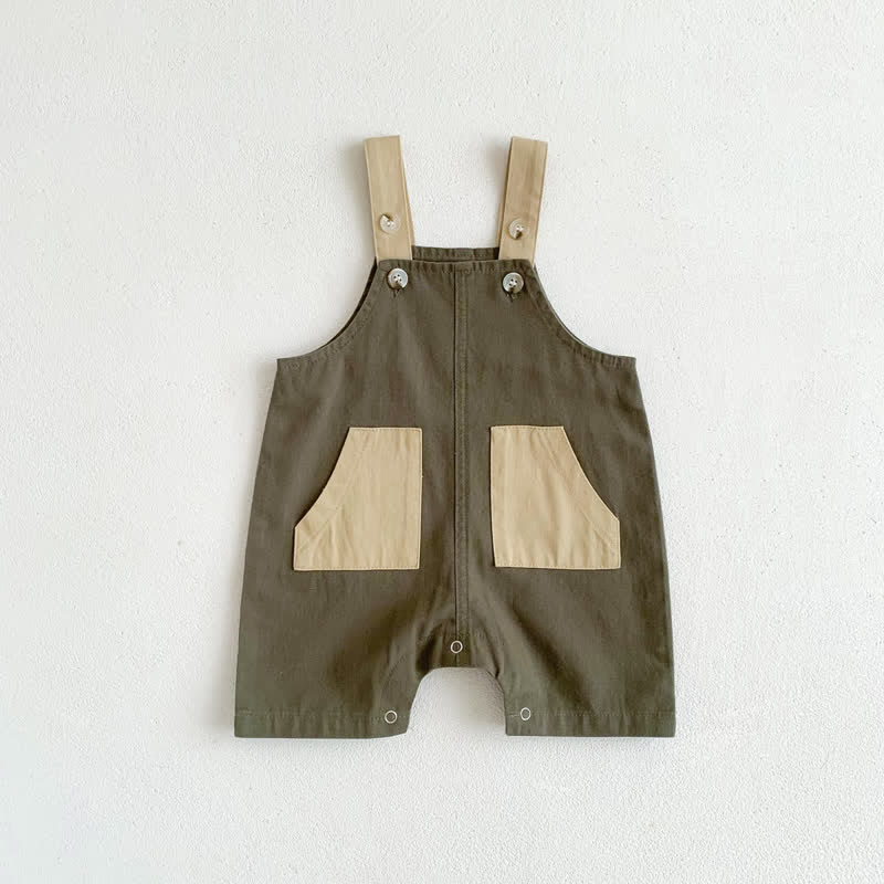 Baby Color Block Casual Overalls