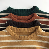 Toddler Boy Retro Striped Warm Sweater