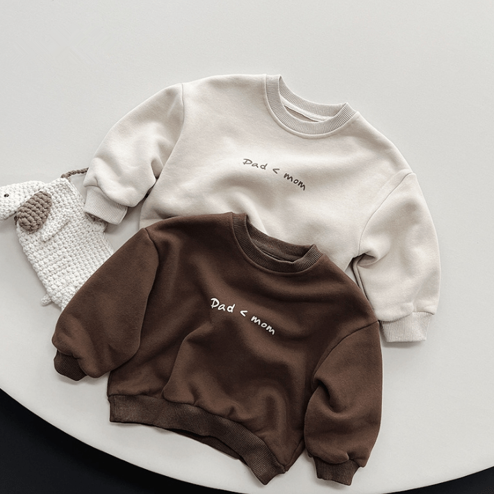 DAD<MOM Toddler Slogan Simple Sweatshirt