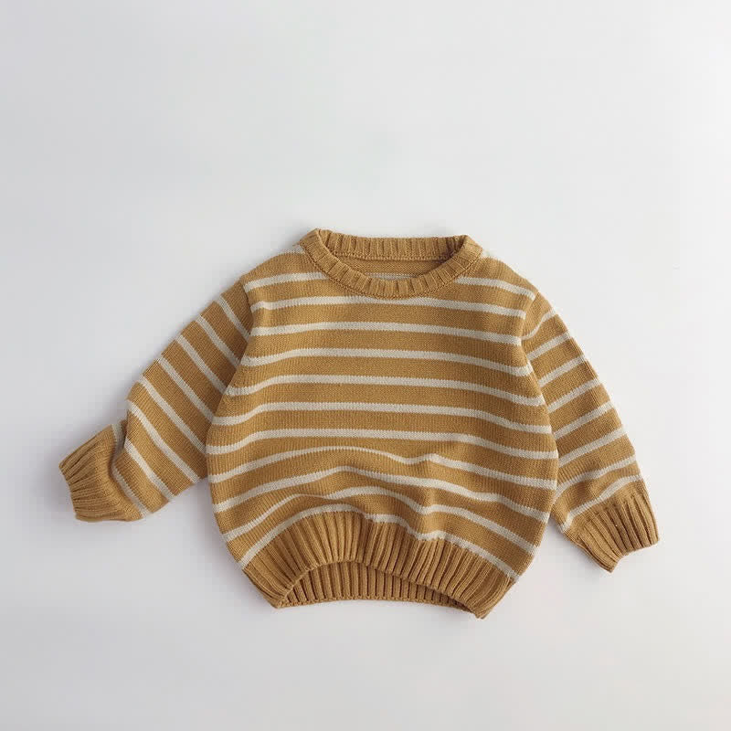 Toddler Boy Retro Striped Warm Sweater