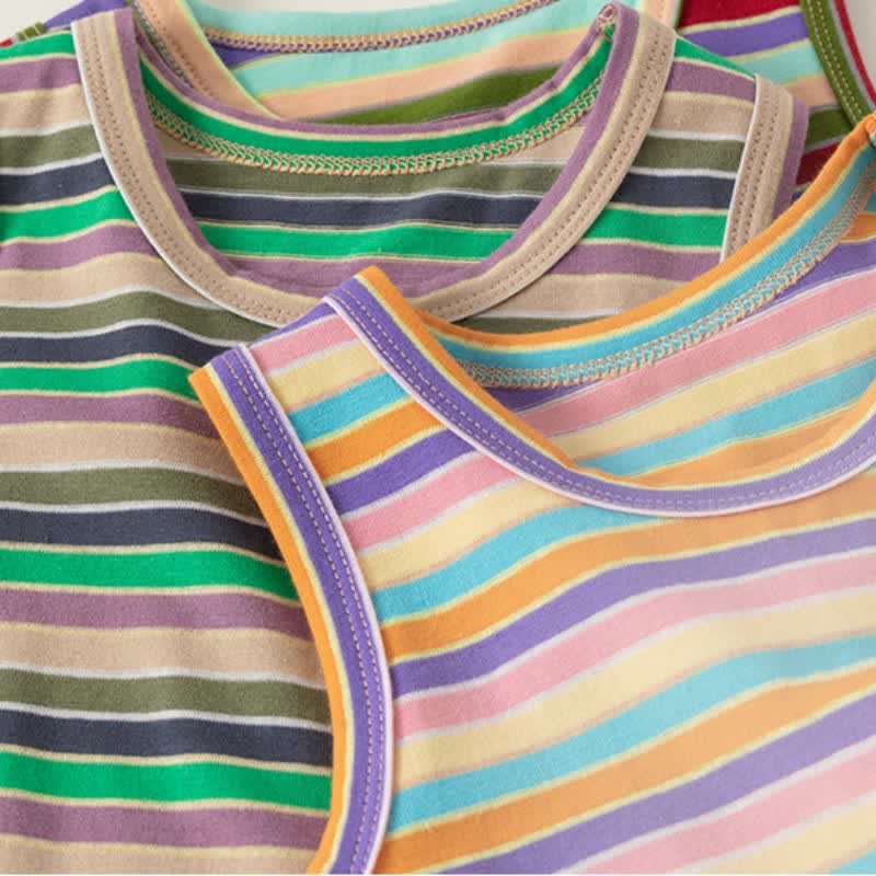 Toddler Boy Striped Crew Neck Tank Top