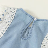 Toddler Girl Lace Trim Denim Dress