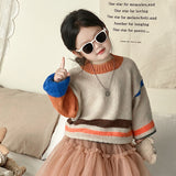 Toddler Girl Striped Knitted Sweet Sweater