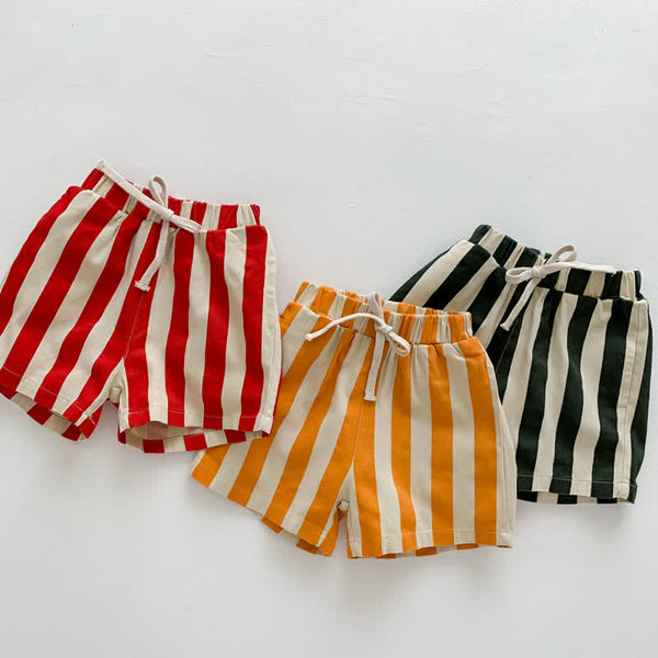 Toddler Boy Striped Drawstring Casual Shorts