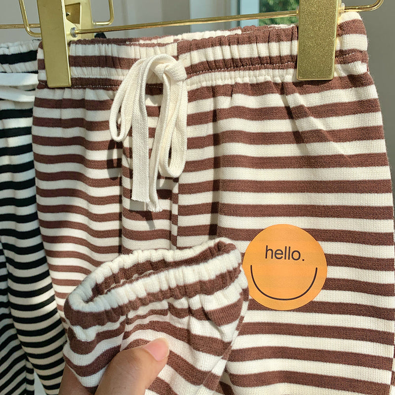 HELLO Toddler Striped Smile Jogger Pants