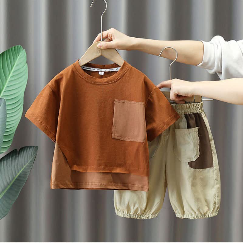 Toddler Boy Color Block Casual 2 Pieces Set