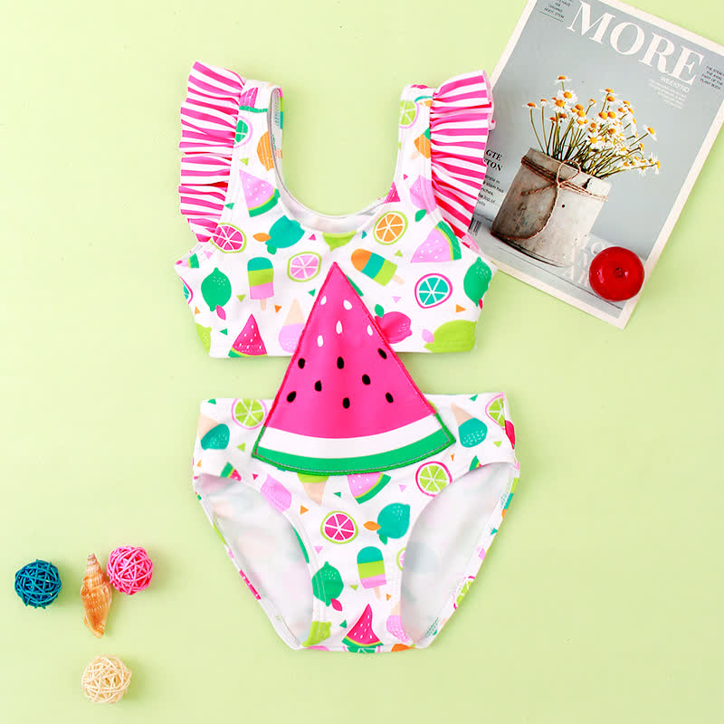 Toddler Embroidered Ruffled One Piece Swimsuit