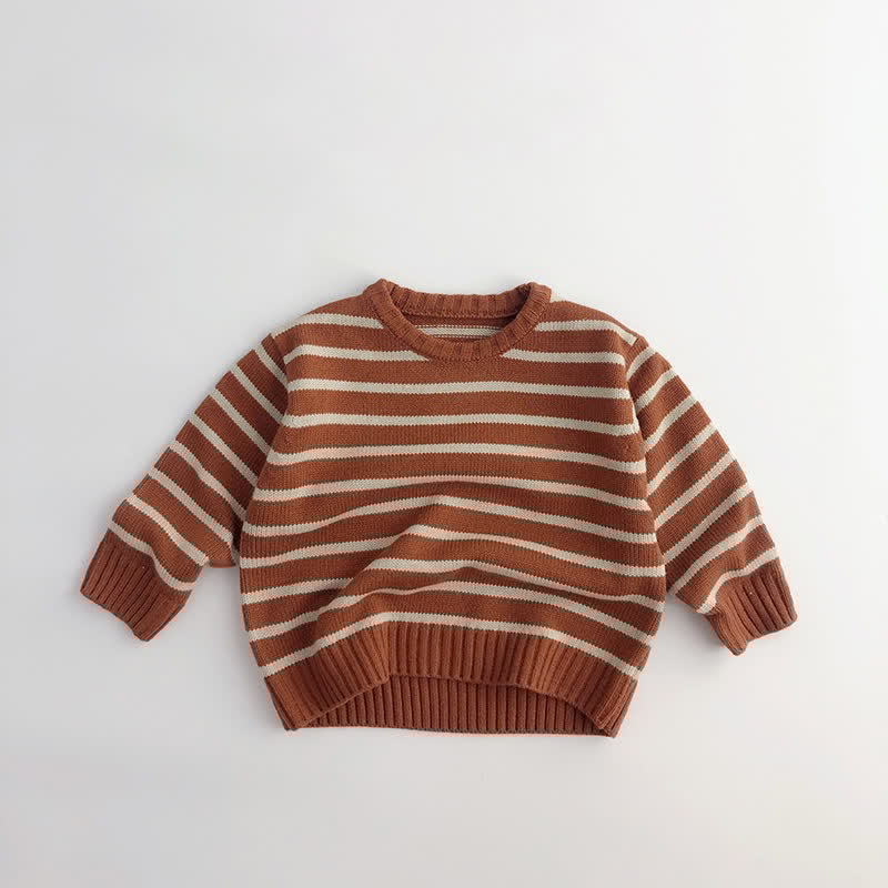 Toddler Boy Retro Striped Warm Sweater