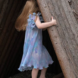 Toddler Girl Gradient Ruffle Chiffon Dress