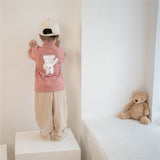 Toddler Bow Bear High Collar Thick T-shirt