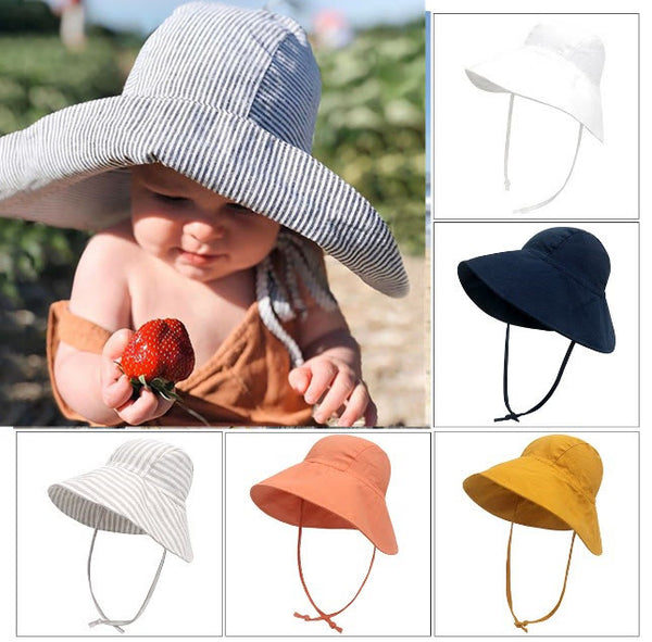 Baby Big Brim Linen Sun Hat
