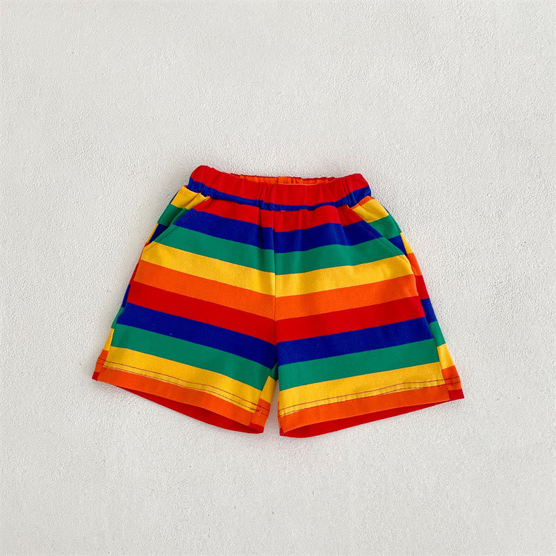Toddler Boy Striped Loose Shorts
