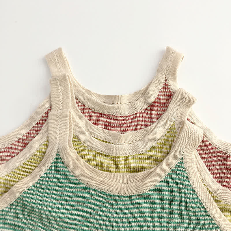 Toddler Knitted Striped Tank Top