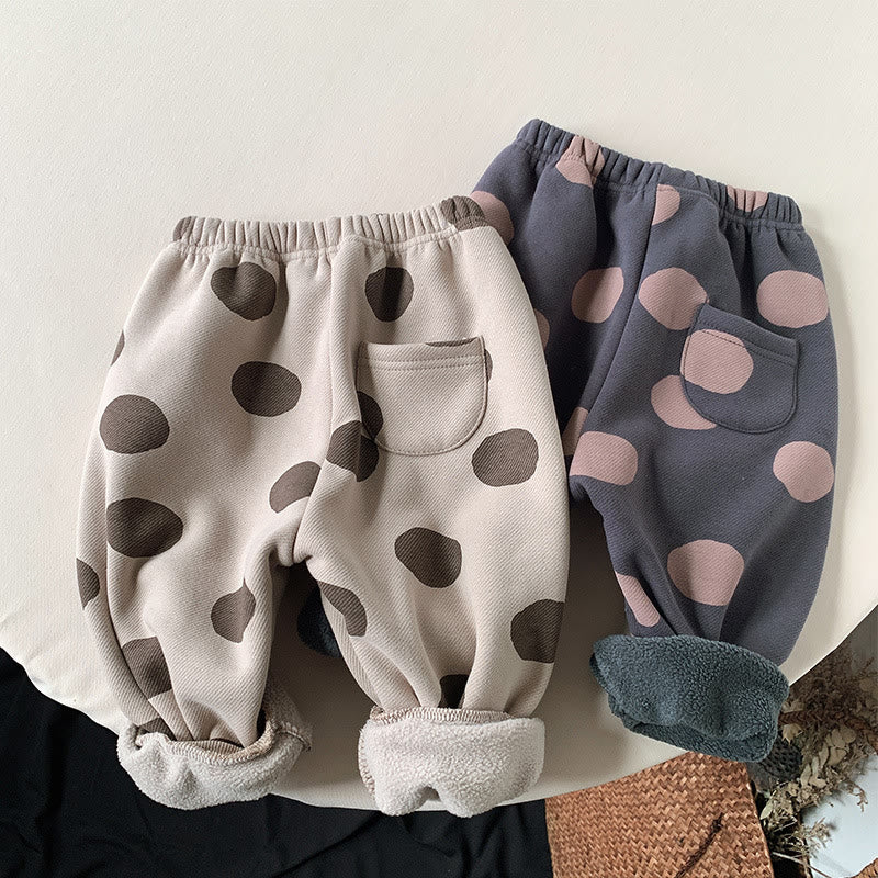 Toddler Girl Dots Fleece Lined Jogger Pants