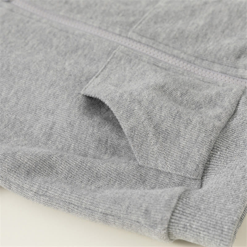 Toddler Casual Loose Solid Color Hooded Zipper Coat