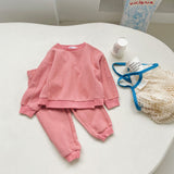 Toddler Casual Solid Color Sweatsuit 2 Pieces Set