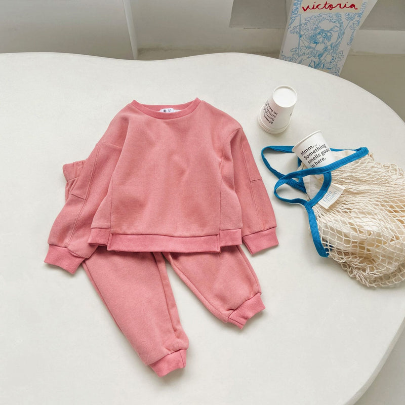 Toddler Casual Solid Color Sweatsuit 2 Pieces Set