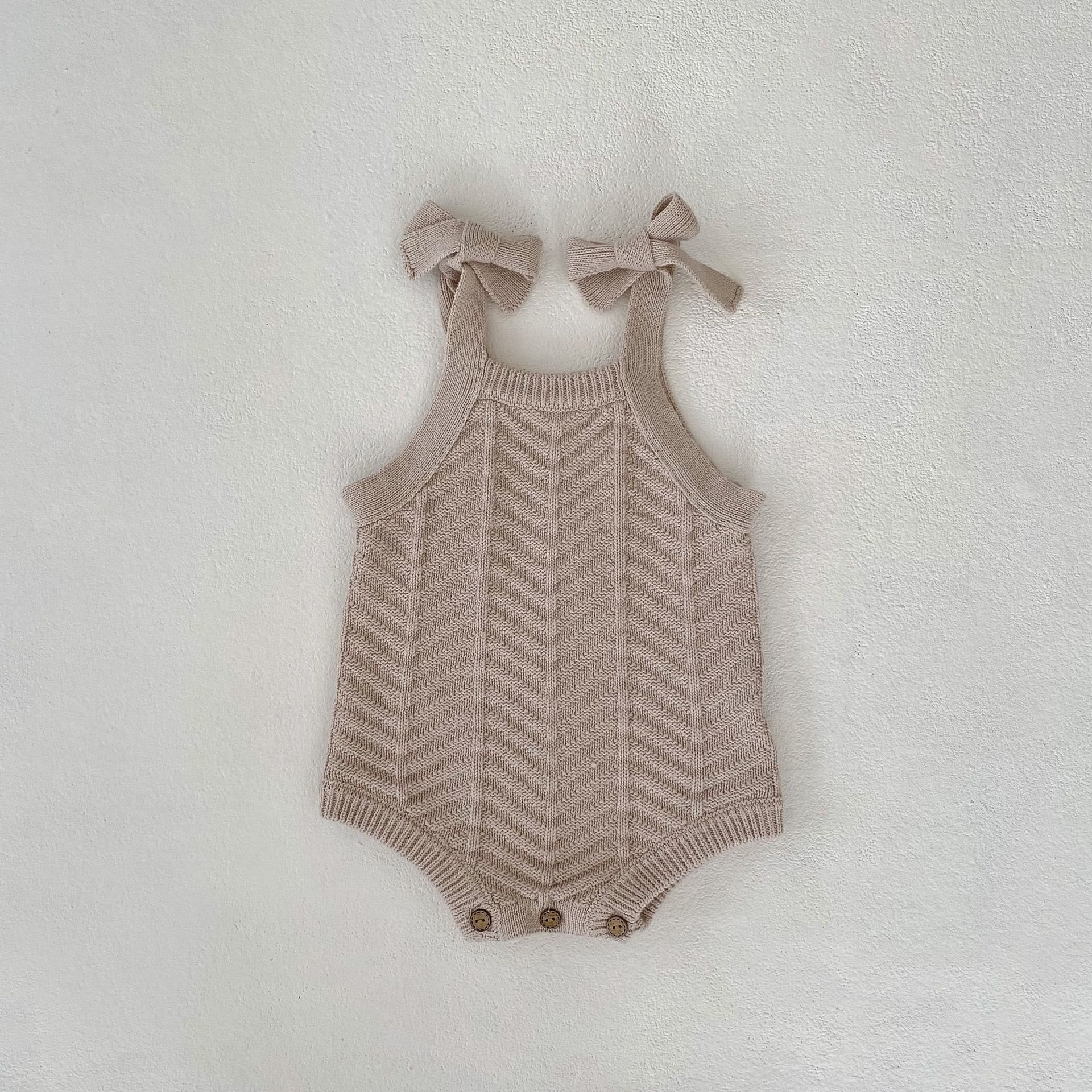 Baby Wavy Grain Sleeveless Bodysuit