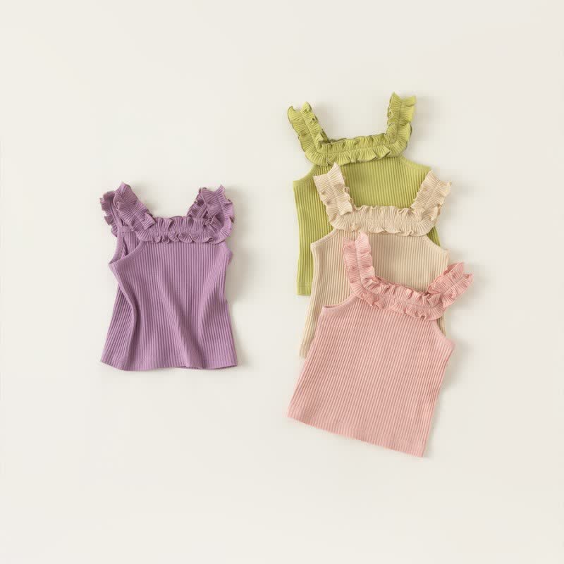 Toddler Girl Ruffled Solid Color Camisole