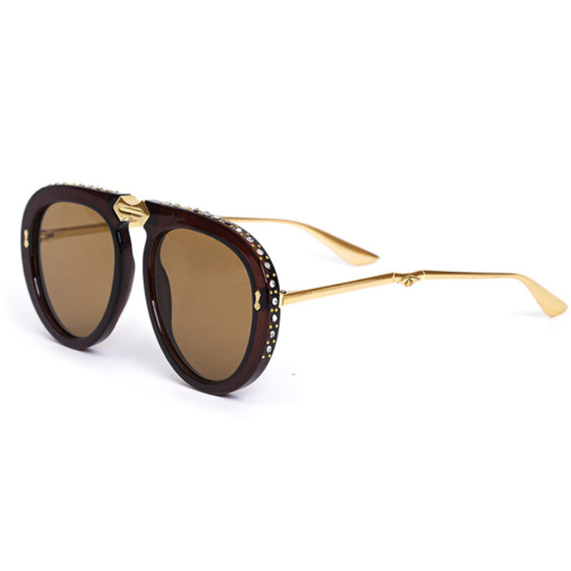 Luxury Gradient Lens Retro Clear Aviator Sunglasses