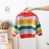 Toddler Rainbow Striped Sweater