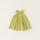 Toddler Girl Solid Color Pleated Sleeveless Dress