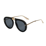 Luxury Gradient Lens Retro Clear Aviator Sunglasses