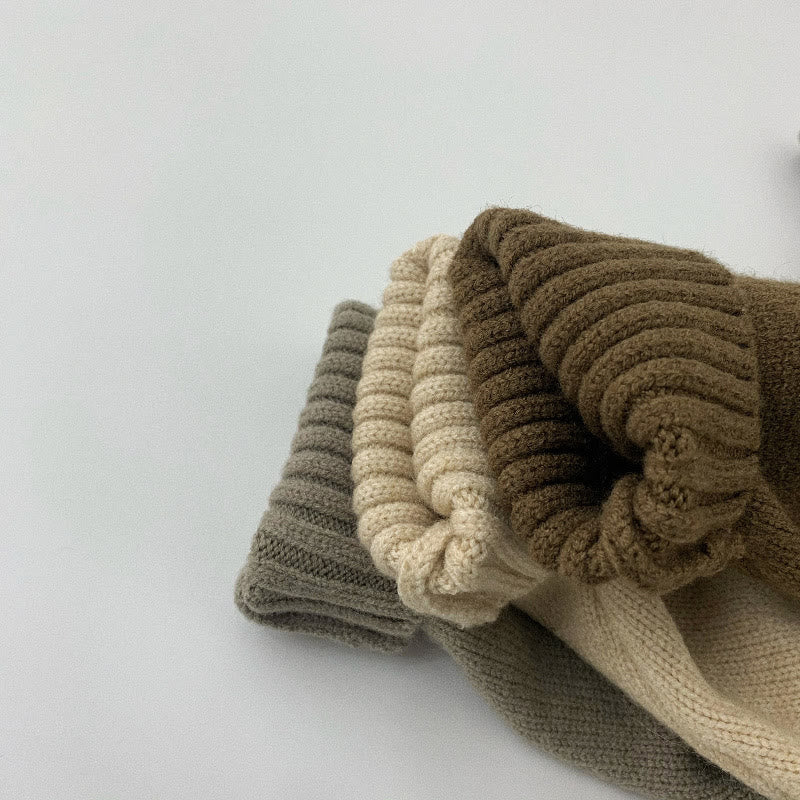 Toddler Boy Turtleneck Knitted Solid Color Sweater