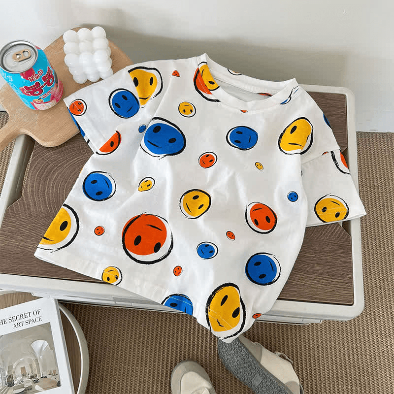Toddler Boy Smiley Face Casual Tee