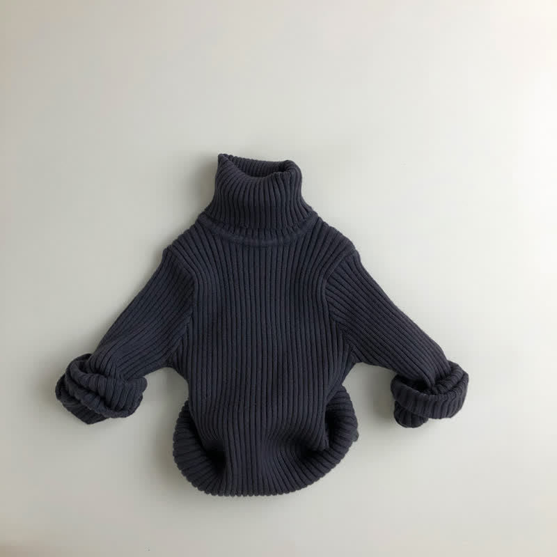 Toddler Boy Solid Color Turtleneck Sweater