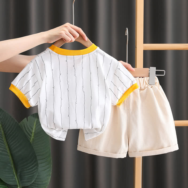 Baby Toddler Rainbow Striped Tee and Shorts Set