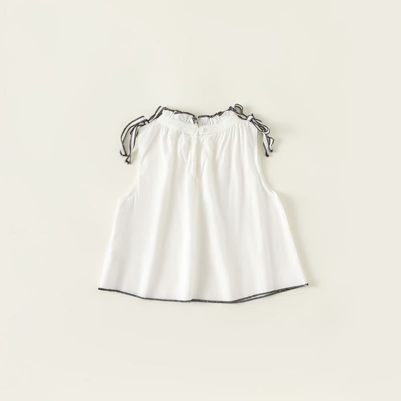 Toddler Girl Bowknot Lace Sleeveless Blouse