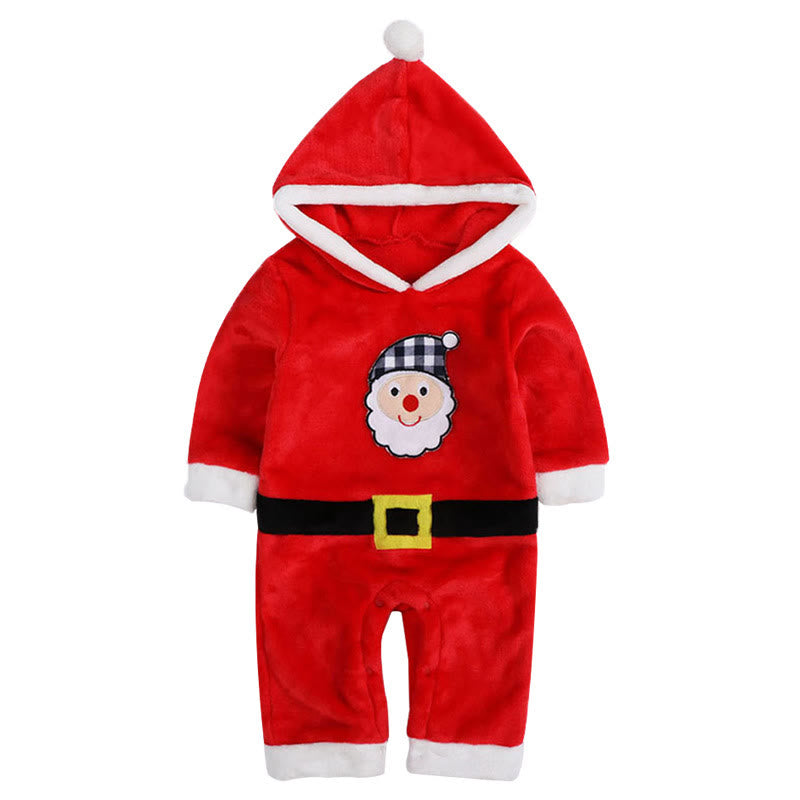 Baby Santa Claus Fake Belt Romper