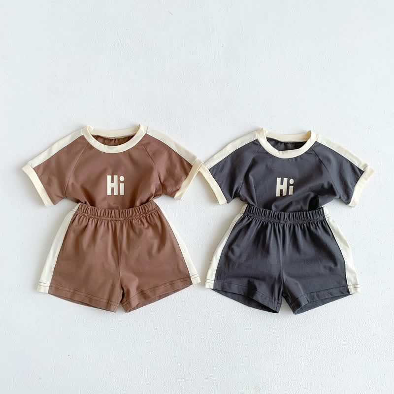 HI Baby Crew Neck Tee and Shorts Set