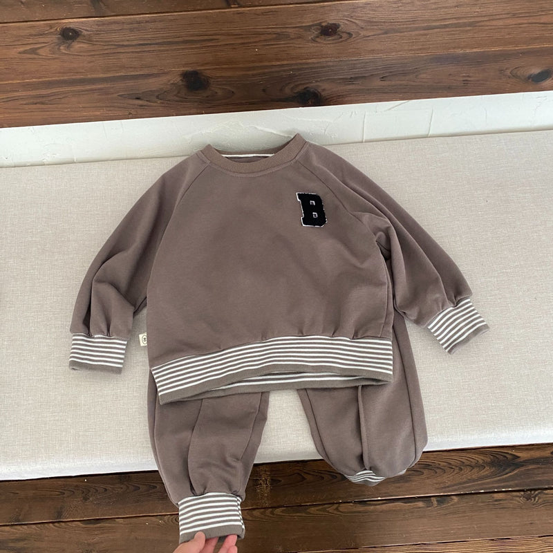 B Toddler Striped Sweatsuit 2 Pieces Set