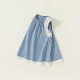 Toddler Girl Lace Trim Denim Dress