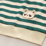 Toddler Striped Bear Patch Corduroy 2 Pieces Set