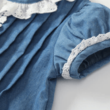 Baby Toddler Lace Collar Denim Dress
