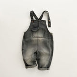 Toddler Denim Pocket Retro Style Casual Overalls