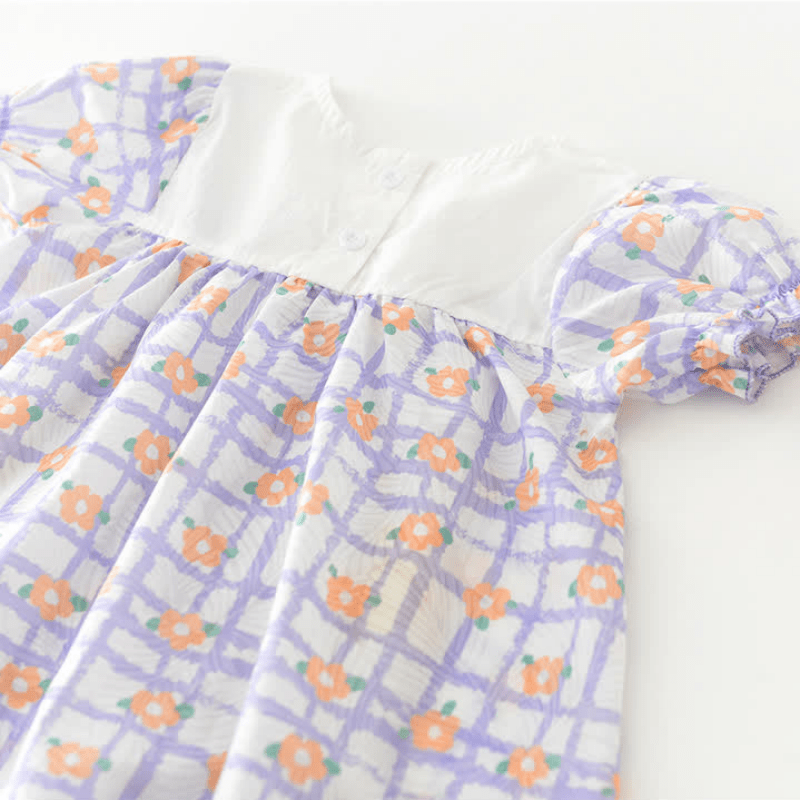 Baby Toddler Plaid Flower Dress