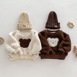 Baby Toddler Bear Fleece Casual Warm Sweatshirt