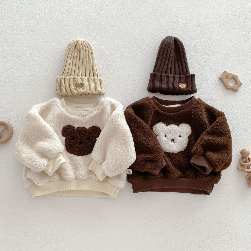 Baby Toddler Bear Fleece Casual Warm Sweatshirt