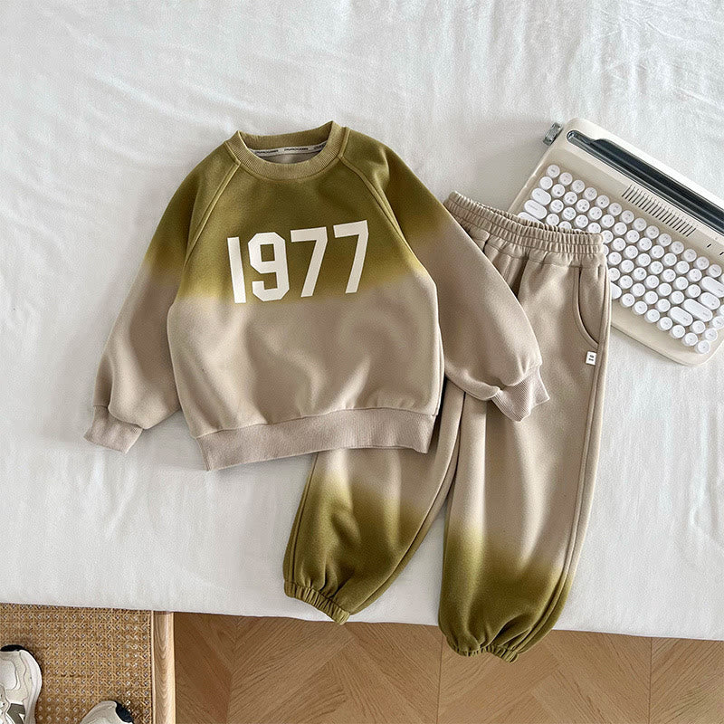 1977 Toddler Number Gradient Sweatsuit 2 Pieces Set